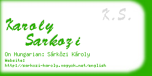 karoly sarkozi business card