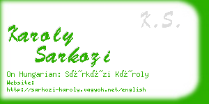 karoly sarkozi business card